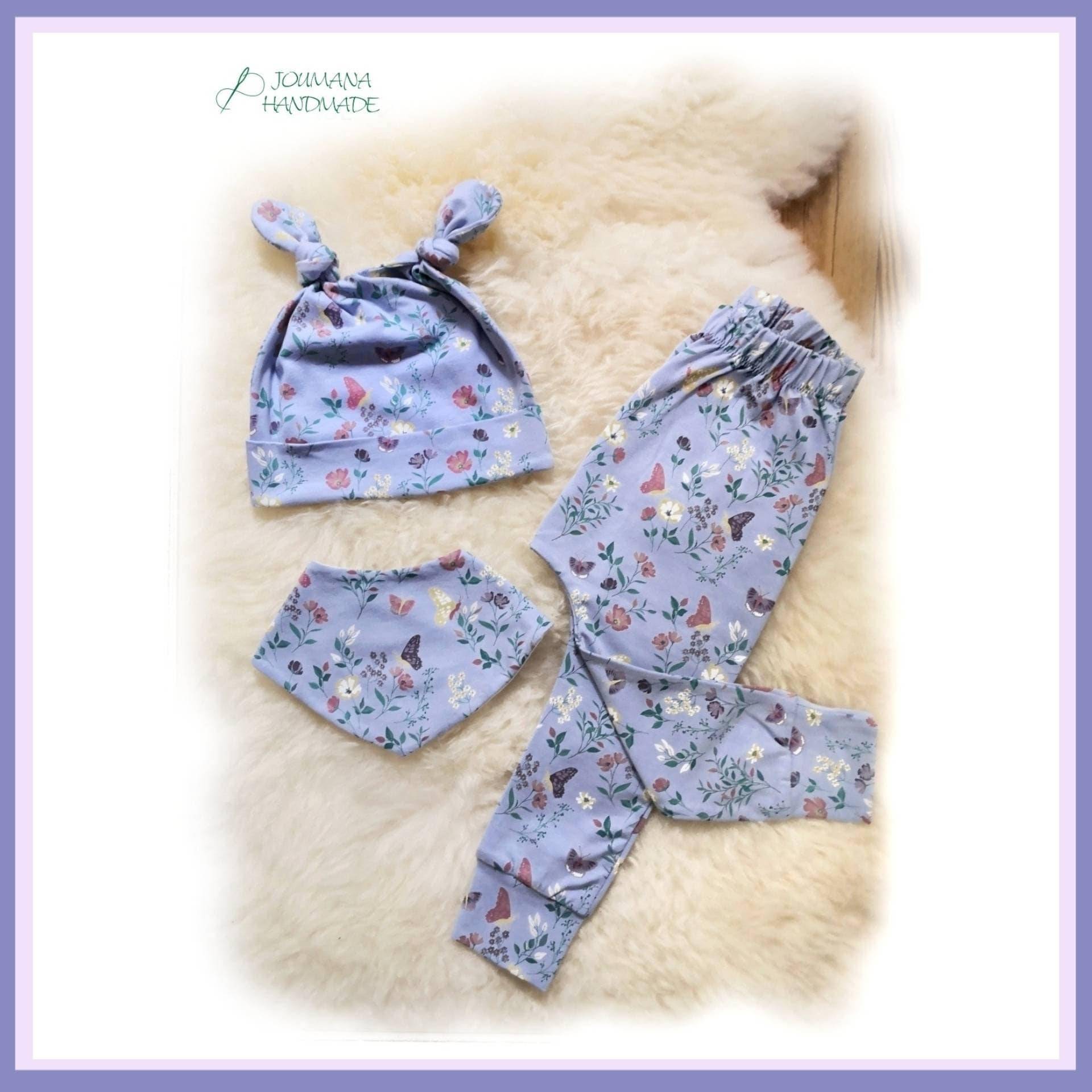 Babyset Hose Mit Mütze Und Halstuch in Gr. 84 - Babygeschenk Geburtsgeschenk Geschenke Zur Geburt Babymütze Pumphose von JoumanaHandmade