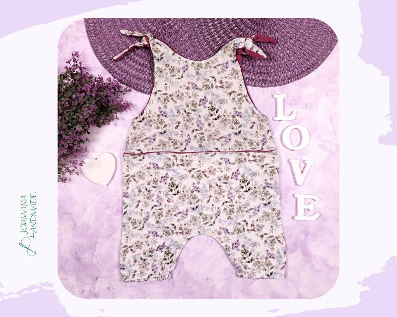 Musselin Overall Latzhose Romper Knotenhose Jumpsuite Für Den Sommer Gr. 92 - Versandfertig von JoumanaHandmade