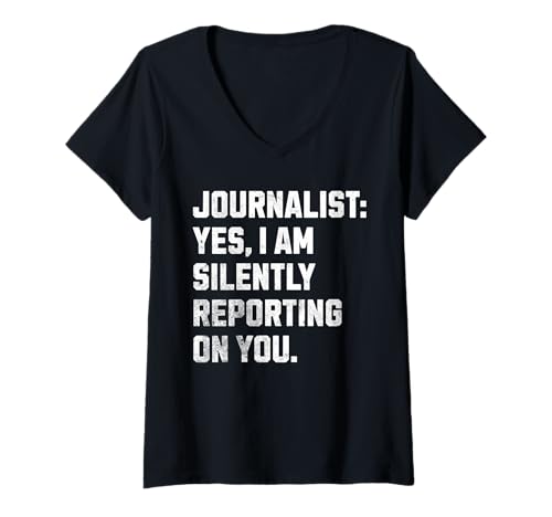 Damen Undercover Reporter und Journalismus T-Shirt mit V-Ausschnitt Damen Undercover Reporter und Journalismus T-Shirt mit V-Ausschnitt von Journalist Graduate And Media Press Reporter