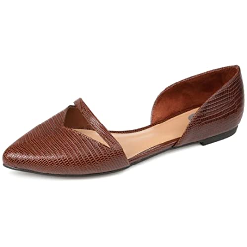 Journee Collection Braely D'Orsay Damen-Schuhe mit spitzem Zehenbereich und Slip-On-Design, Braun, 41 EU von Journee Collection