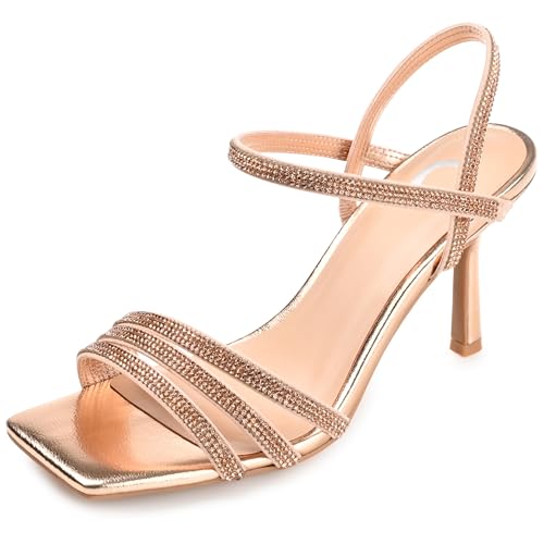 Journee Collection Damen Coraa Stilettos mit offenem Zehenbereich, Bronze, 41 EU von Journee Collection