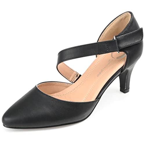 Journee Collection Damen Pumps mit Kreuzgurt, Comfort Sole D'Orsay, Schwarz (schwarz), 40 EU von Journee Collection