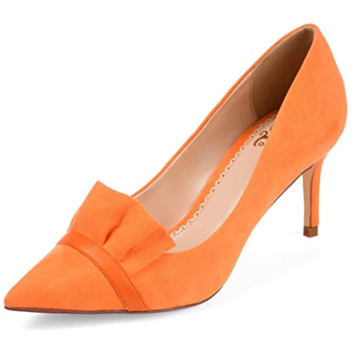 Journee Collection Damen Rüschen, spitz zulaufender Zehenbereich, Skinny Heels, Orange (Orange), 39 EU von Journee Collection