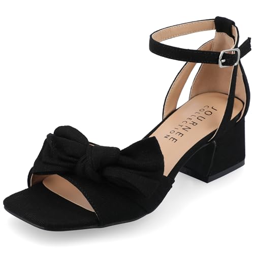 Journee Collection Damen Zevi-Parent Sandale, Schwarz, 38 EU Weit von Journee Collection