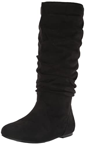 Journee Collection Rebecca-02 Damen-Reitstiefel aus Wildlederimitat, Schwarz, 38 EU von Journee Collection