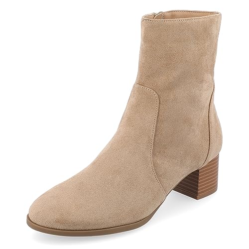 Journee Damen Comfort Foam Hayven Booties, Taupe, 37.5 EU von Journee Collection