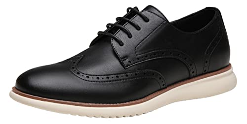 Jousen Herrenschuhe, Oxford, lässig, Retro, klassisch, bequem, formell, Derby, Business, Anzugschuhe für Herren, Amy9007-black, 47 EU von Jousen