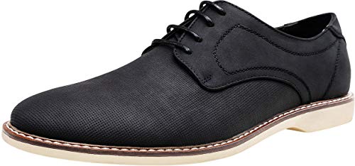 Jousen Herren Anzugschuhe Wildleder Stanzloch Business Casual Oxford Schuhe Schwarz Kleid Schuhe für Herren (AMY640 Schwarz 14), Derby Oxford-amy640-schwarz, 48 EU von Jousen