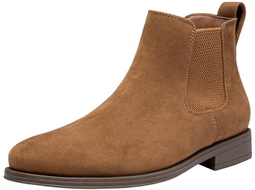 Jousen Herren Chelsea Boots Wildleder Casual, Gelb-Braun, 44 EU von Jousen