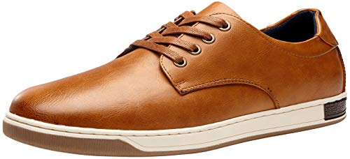 Jousen Herren Freizeitschuhe High Top Mode Sneaker Leichte Herren Stiefel Schuhe, Herren Sneaker mit vier Löchern, Gelb / Braun, q01, 42 EU von Jousen