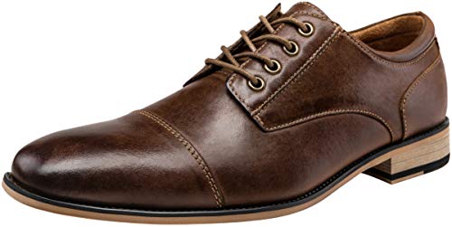 Jousen Herren-Schuhe, Leder, klassisch, formell, Oxford, Retro, Derby Oxford, Cap 613 dunkelbraun, 42 EU von Jousen