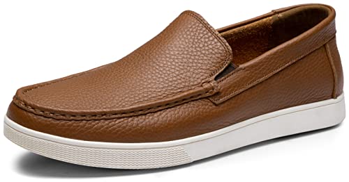 Jousen Herren-Slipper und Slip-Ons, Leder, Freizeitschuhe, Leder-Hellbraun-3048a, 43 EU von Jousen