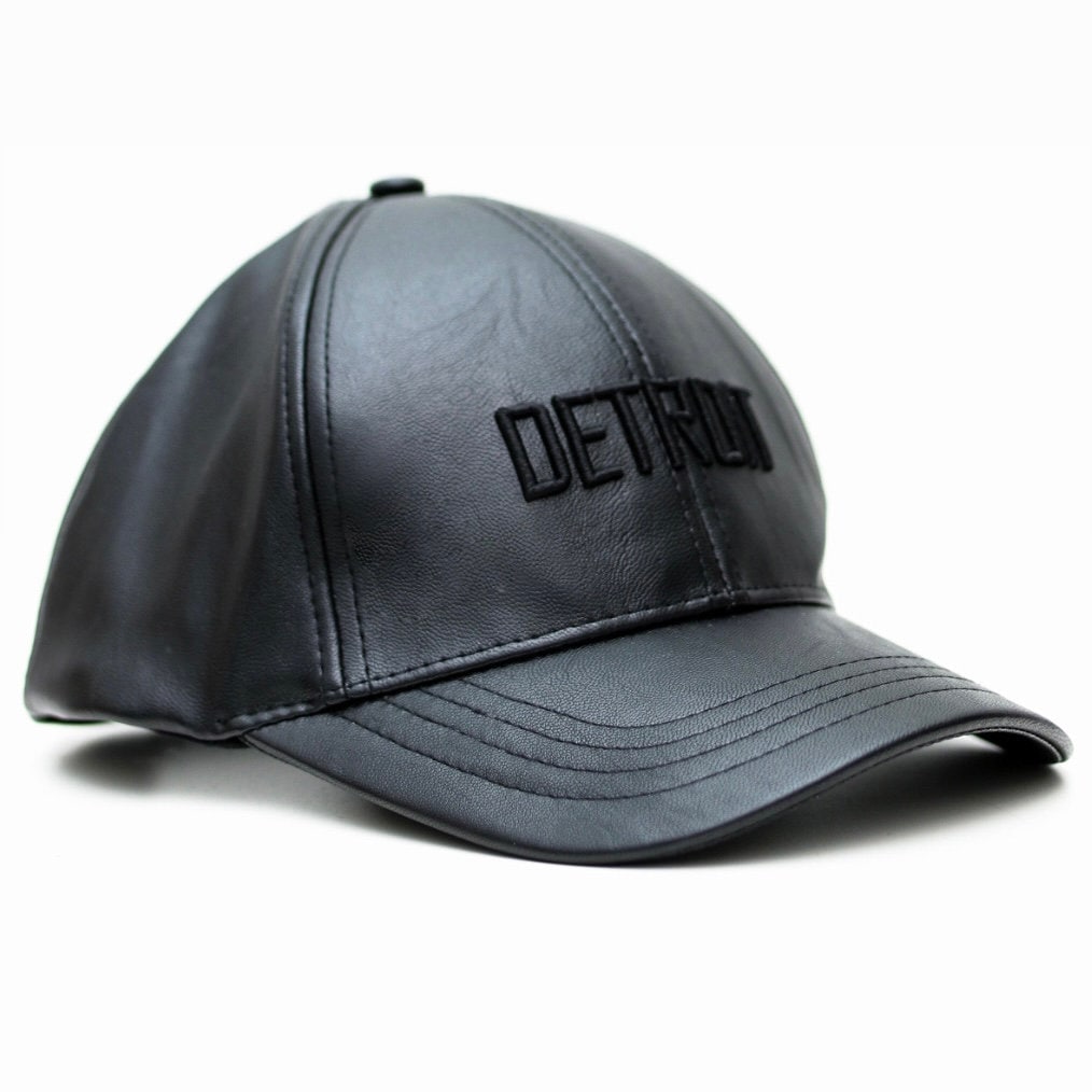 Detroit Schwarze Leder Baseball Kappe von JovanJane