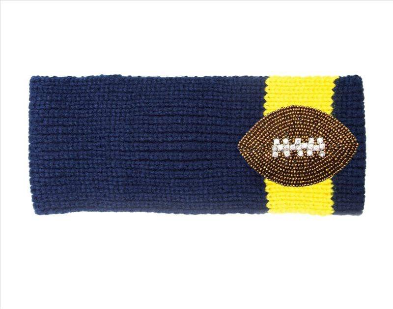 Universität Von Michigan San Diego Ladegeräte Inspiriert Marine Blau & Gelb | Mais Strick Stirnband Ohrwärmer Mit Perlen Und Strass Fußball von JovanJane