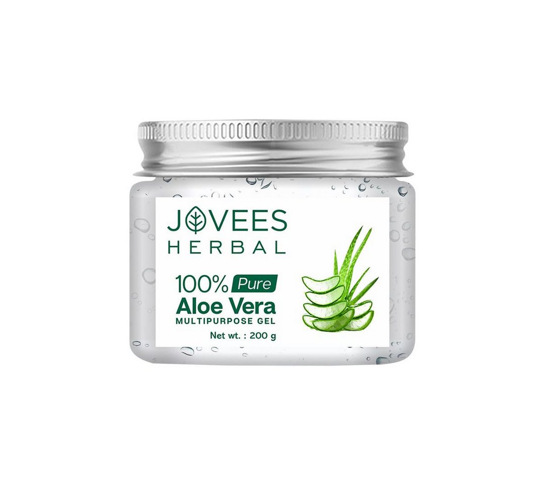 Jovees Gesichtsgel Herbal Pure Aloe Vera gel, Für Gesicht, Haut & Haar, Für Unisex Tägliche Anwendung, Parabenfrei, 3-tlg., Leichtes, nicht fettendes Aloe-Vera-Gel für alle Hauttypen von Jovees