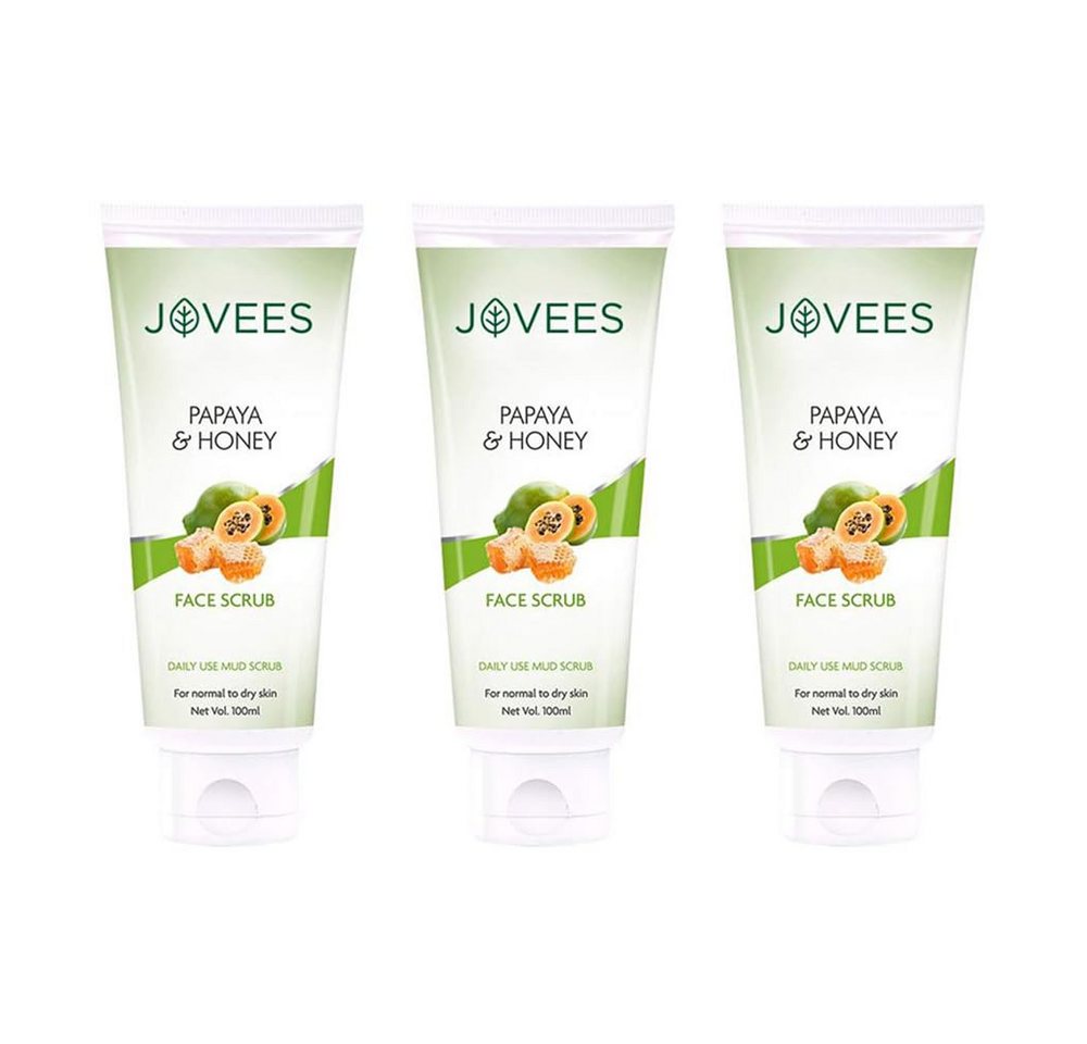 Jovees Gesichtspeeling Herbal Papaya & Honig Gesichtspeeling für Frauen/Männer, 3-tlg., Reinigt die Haut tiefenwirksam von Jovees