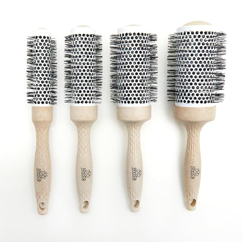 Professionelle Rundbürste zum Föhnen – Keramikfass, Ionen-Tech-Stylingbürste für Frauen, kleine und leichte runde Haarbürste (4er-Set) von Jovica