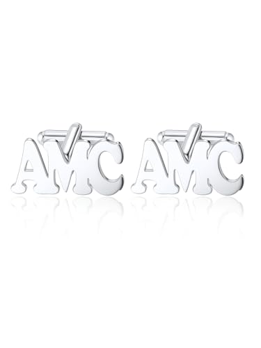 Jovivi 1 Paar Personalisierte Manschettenknöpfe Herren Manchettenknoepfe Edelstahl Cufflinks mit Namen Initialen Datum Gravur Manschettenknöpfe für Männer Hochzeit Bräutigam Jubiläum (Silber) von Jovivi