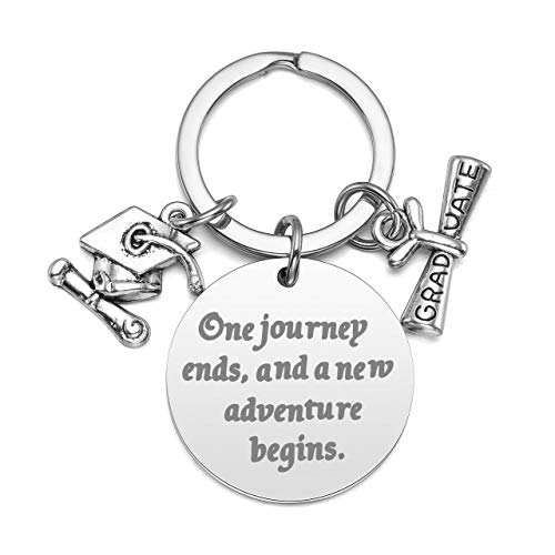 Jovivi Edelstahl Graduation Schlüsselanhänger mit Gravur Diplom Bachelor Cap Anhänger Inspirierend Keychain Abschluss Geschenk von Jovivi