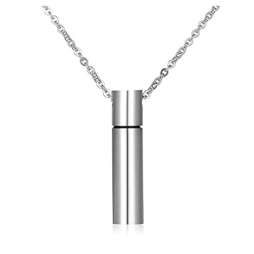 Jovivi Edelstahl Memorial Schmuck Asche Urne Anhänger Zylinder Kette Kapsel Pendant Halskette Damen Herren Gedenk Geschenk von Jovivi