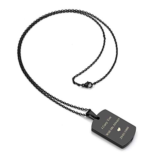 Jovivi Edelstahl Personalisierte Urne Asche Kette Dog Tag Anhänger mit Kalender Text Gravur Memorial Schmuck Damen Herren von Jovivi