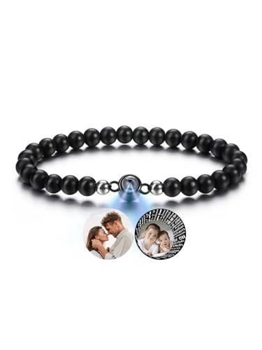 Jovivi Personalisiertes Armband mit Foto Bild Projektion Armband 100 Sprachen Ich liebe dich Armbänder Fotoarmband Personalisierte Geschenke für Herren Damen Geburtstag Valentinstag von Jovivi
