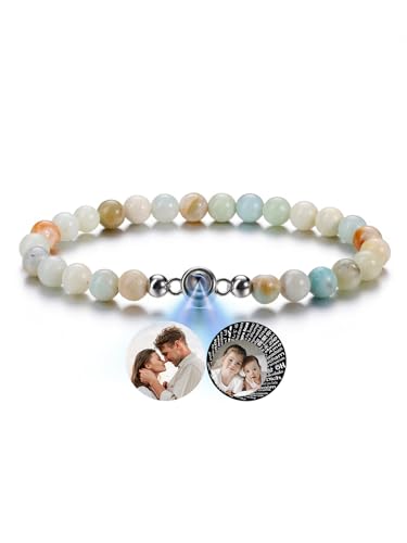 Jovivi Personalisiertes Armband mit Foto Bild Projektion Armband 100 Sprachen Ich liebe dich Armbänder Fotoarmband Personalisierte Geschenke für Herren Damen Geburtstag Valentinstag von Jovivi
