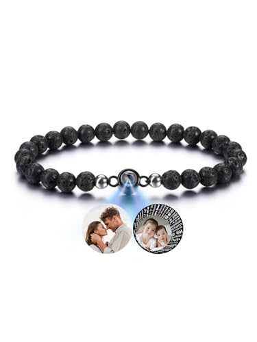 Jovivi Personalisiertes Armband mit Foto Bild Projektion Armband 100 Sprachen Ich liebe dich Armbänder Fotoarmband Personalisierte Geschenke für Herren Damen Geburtstag Valentinstag von Jovivi