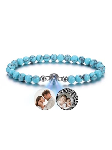 Jovivi Personalisiertes Armband mit Foto Bild Projektion Armband 100 Sprachen Ich liebe dich Armbänder Fotoarmband Personalisierte Geschenke für Herren Damen Geburtstag Valentinstag von Jovivi