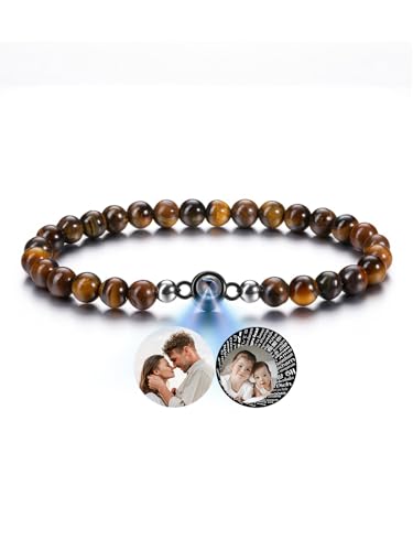 Jovivi Personalisiertes Armband mit Foto Bild Projektion Armband 100 Sprachen Ich liebe dich Armbänder Fotoarmband Personalisierte Geschenke für Herren Damen Geburtstag Valentinstag von Jovivi