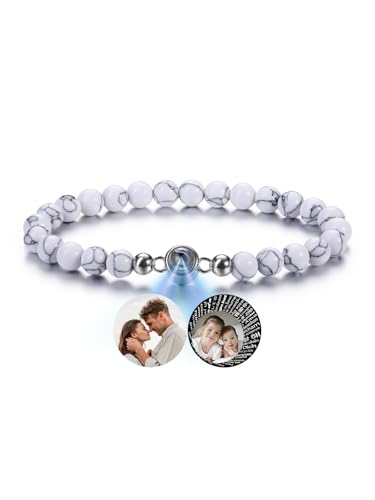 Jovivi Personalisiertes Armband mit Foto Bild Projektion Armband 100 Sprachen Ich liebe dich Armbänder Fotoarmband Personalisierte Geschenke für Herren Damen Geburtstag Valentinstag von Jovivi