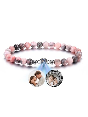 Jovivi Personalisiertes Armband mit Foto Bild Projektion Armband 100 Sprachen Ich liebe dich Armbänder Fotoarmband Personalisierte Geschenke für Herren Damen Geburtstag Valentinstag von Jovivi