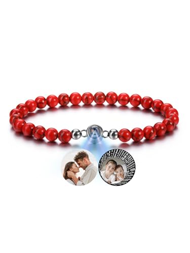 Jovivi Personalisiertes Armband mit Foto Bild Projektion Armband 100 Sprachen Ich liebe dich Armbänder Fotoarmband Personalisierte Geschenke für Herren Damen Geburtstag Valentinstag von Jovivi