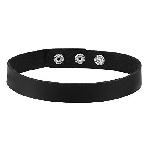 Jovivi Punk Schmuck Choker Sexy Halsband Damen Gotik Rock Nieten Totenkopf Lederband Halskette Echt Leder Ketten Schwarz von Jovivi