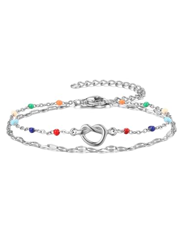Jovivi Silber Herz Armband Damen Zierliche Glaube Armbänder Kristallen Armkette Verstellbar Armband Schmuck Muttertag Valentinstag Geburtstag Weihnachten Geschenke für Frauen Freundin Mama von Jovivi