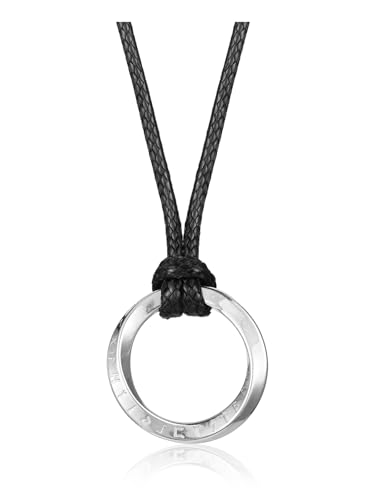 Jovivi Wikinger Rune Halskette Herren Punk Kunstleder Kette mit Rune Anhänger Mobius Anhänger Kette Edelstahl ausgehöhlt Amulett heidnischen Schmuck Geschenke für Männer Frauen (Silber) von Jovivi