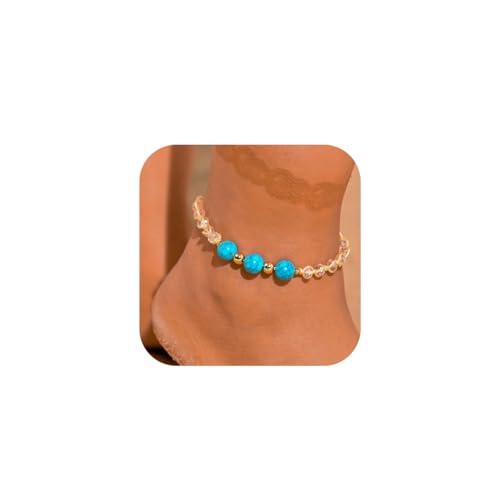 Jovono Boho Türkis Fußkettchen Perlen Knöchel Armband Ketten Strand Fußschmuck für Frauen und Mädchen von Jovono