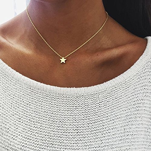 Jovono Fashion gold Halskette Pentagramm Anhänger Schmuck Kette für Damen und Mädchen von Jovono