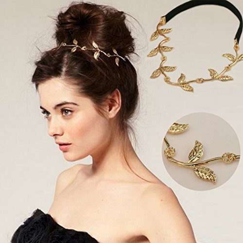 Jovono Kopfkette, Haarschmuck im Boho-Stil, Gold, Kopfschmuck, Blatt-Kette, Stirnband für Damen von Jovono