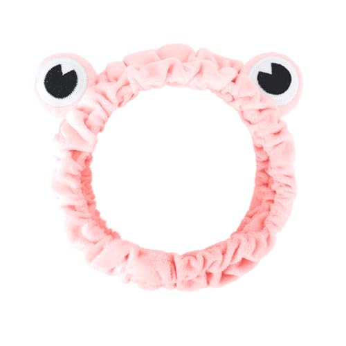 Jowmoy Rosa Froschauge elastisches Stirnband - vielseitig für Spa, Hautpflege, Make-up, Gesichtswäsche, lustiges Geschenk für Frauen (1 Pack) von Jowmoy