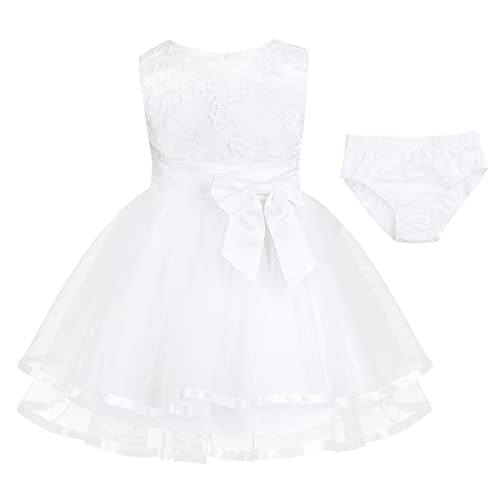 Jowowha Baby Mädchen Kleid Prinzessin Kleid Hochzeit Blumenmädchenkleid Taufkleid Festlich Partykleid Festzug Babybekleidung Gr.50-92 B Elfenbein 62-68 von Jowowha