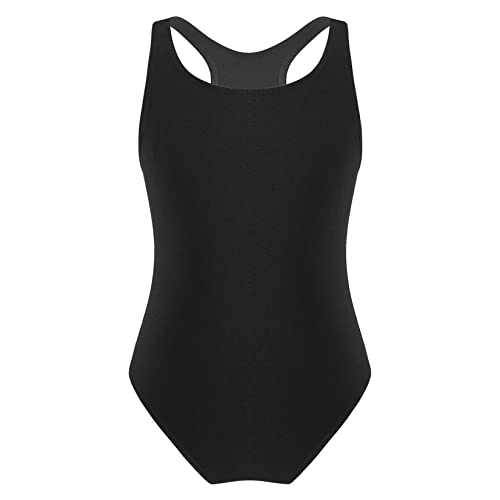 Jowowha Mädchen Meerjungfrau Bikini Badeanzug Einteiler Sport Bademode Sommer Schwimmanzug Badebekleidung Strandbikini Gr.98-176 Aa Schwarz 134-140 von Jowowha