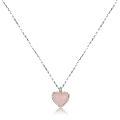 Joxevyia Karneol Kristall Herz Anhänger Halskette Rohstein Heilung Kristalle Zarte Heilung Kristall Halskette Geschenk für Sie Geburtstag Valentinstag Geschenk, Metallstein, Nicht zutreffend. von Joxevyia