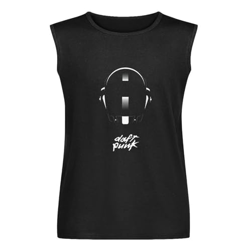 Daft Helmet Punk Men's Tank O-Neck Tops 100% Cotton Unisex Vests Sleeveless Black S von Joxlbo