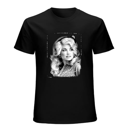 Dolly -Parton Signature Black Unisex Cotton Shirt Vintage Gift for Men Short-Sleeve T-Shirt Black M von Joxlbo