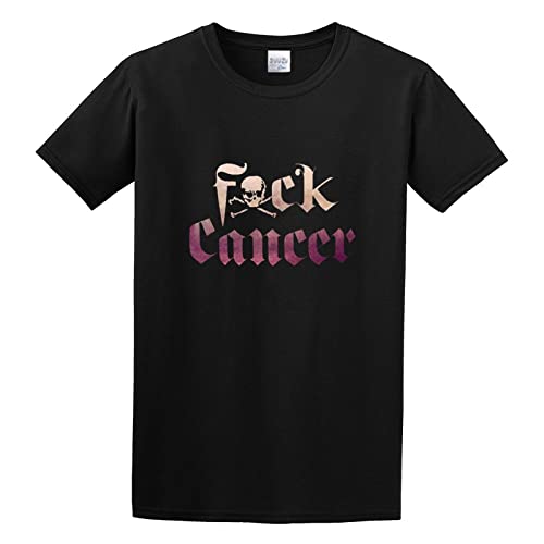 Fuck Cancer Unisex 100% Cotton Short-Sleeve T-Shirts Black XXXL von Joxlbo