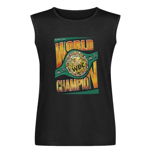 Hot Boxing of The World WBC Men Canelo Alvarez Men Men's Vests Tank Tops O-Neck 100% Cotton Undershirts Unisex Sleeveless T-Shirt Black S von Joxlbo