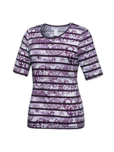 Joy Sportswear Annett T-Shirt für Damen in Benefit Stretch und Cotton Comfort, mit luftigem Kurzarm-Schnitt & edlem Design optimal für Sport und Freizeit geeignet 40, Grape Stripes von Joy Sportswear