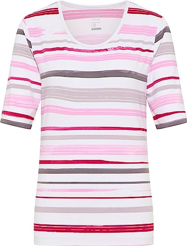 Joy Sportswear Damen Sport-T-Shirt Dora ideal für Unterwegs und Zuhause 40, Boysenberry Stripes von Joy Sportswear