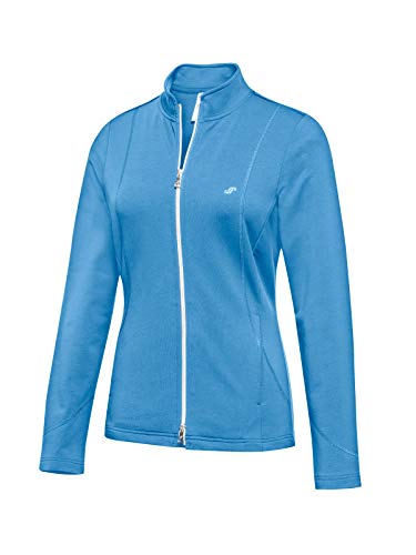 Joy Sportswear Dorit Sweatjacke für Damen aus Baumwoll-Stretch-Stoff mit Stehkragen, figurbetonte Sport- und Outdoorjacke für Aktivitäten wie Running oder Fitness 52, Azur von Joy Sportswear